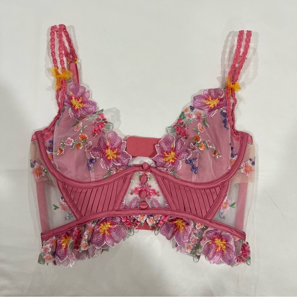 FLL Pink Floral Bustier Top - Picture 2 of 5